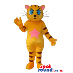 Fantasy Orange Tiger Plush Mascot With A Pink Belly - Custom