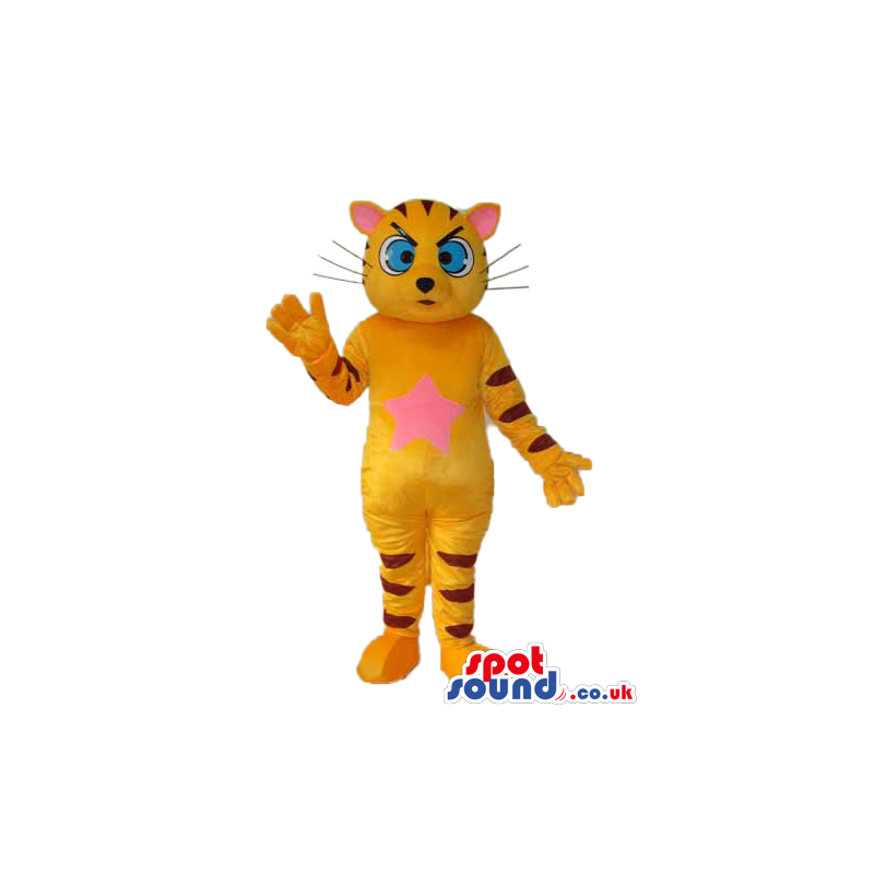 Fantasy Orange Tiger Plush Mascot With A Pink Belly - Custom