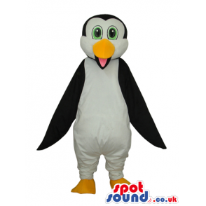 Cute Young Penguin Animal Plush Mascot With Green Eyes - Custom