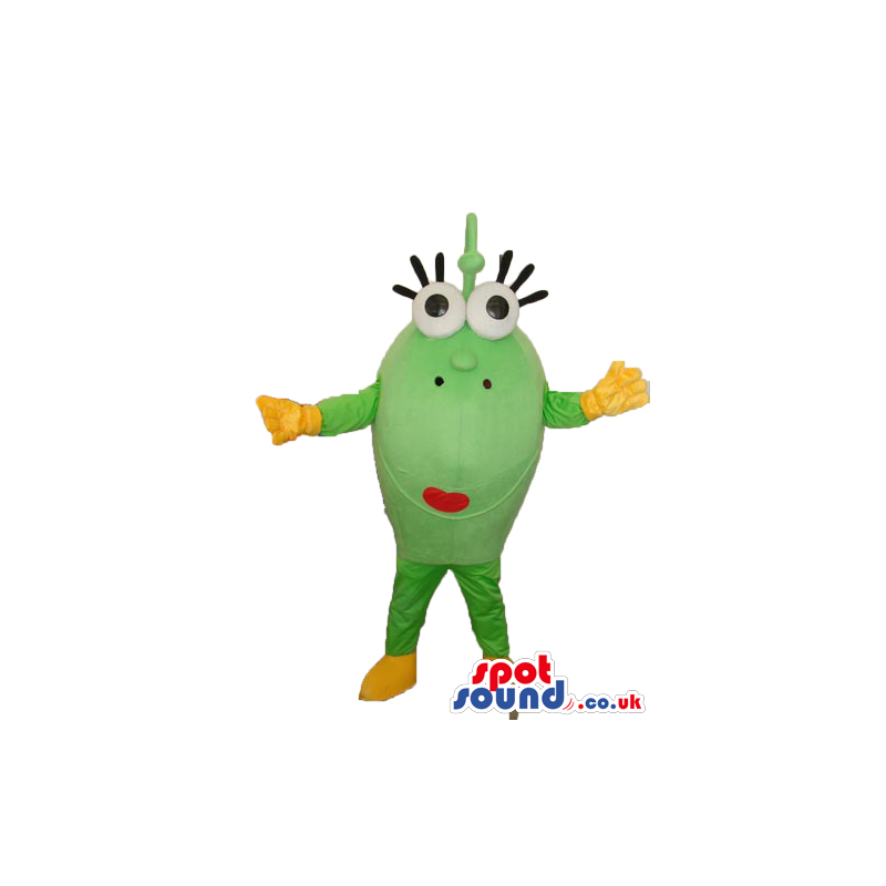 Customizable Cute Fantasy Round Green Fish Plush Mascot -
