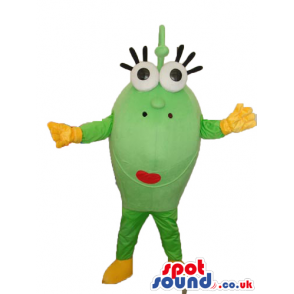 Customizable Cute Fantasy Round Green Fish Plush Mascot -