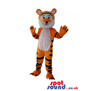 Fantasy Orange Tiger Plush Mascot With A White Belly And Face -