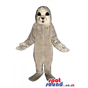 Customizable Grey Seal Animal Plush Mascot With Black Eyes -