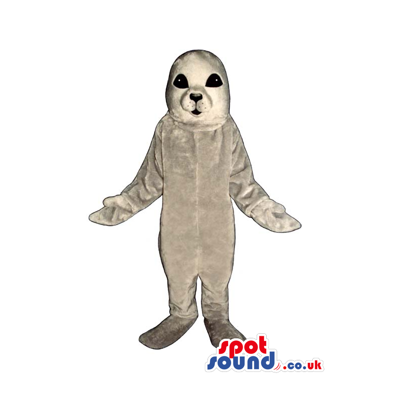 Customizable Grey Seal Animal Plush Mascot With Black Eyes -