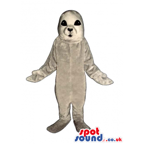 Customizable Grey Seal Animal Plush Mascot With Black Eyes -