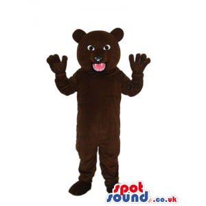 Customizable Angry Furious Dark Brown Bear Plush Mascot -