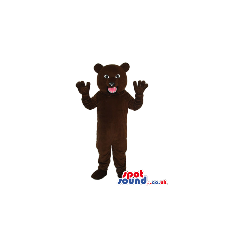 Customizable Angry Furious Dark Brown Bear Plush Mascot -