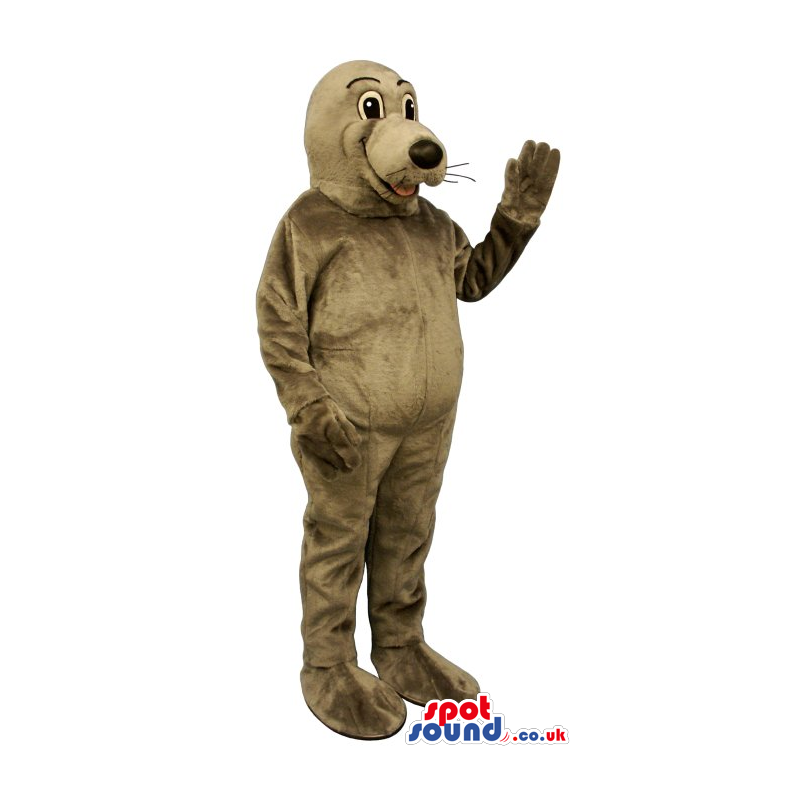 Customizable All Grey Seal Animal Plush Mascot With A Cute Face