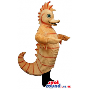 Customizable Light Orange Plush Seahorse Mascot With Curled