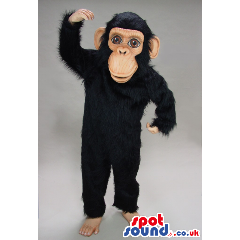 Realistic Design Black Chimpanzee Animal Plush Mascot - Custom