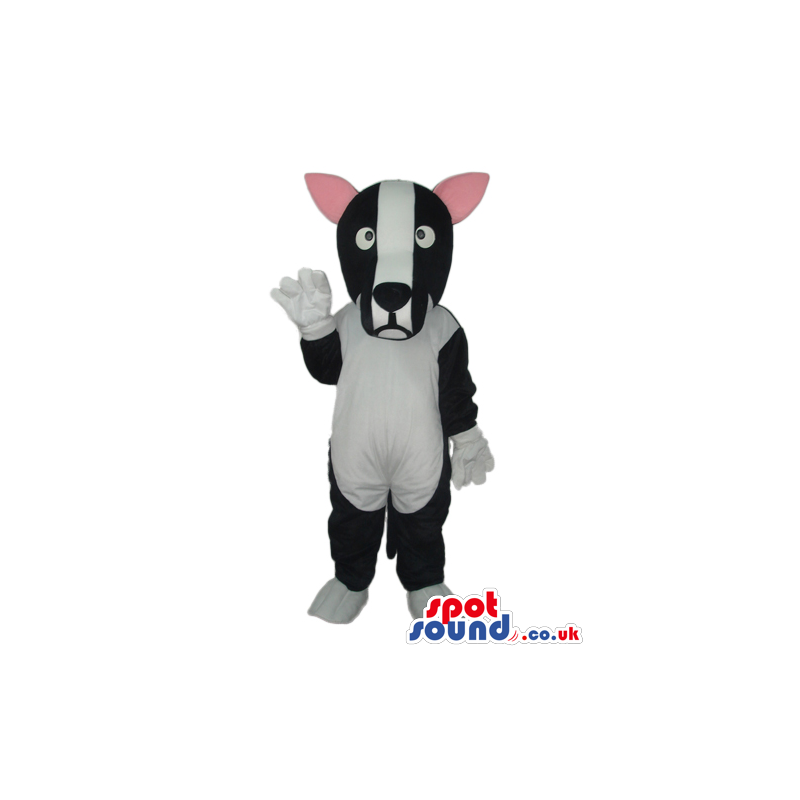 Customizable Cute Black And White Dog Plush Mascot - Custom