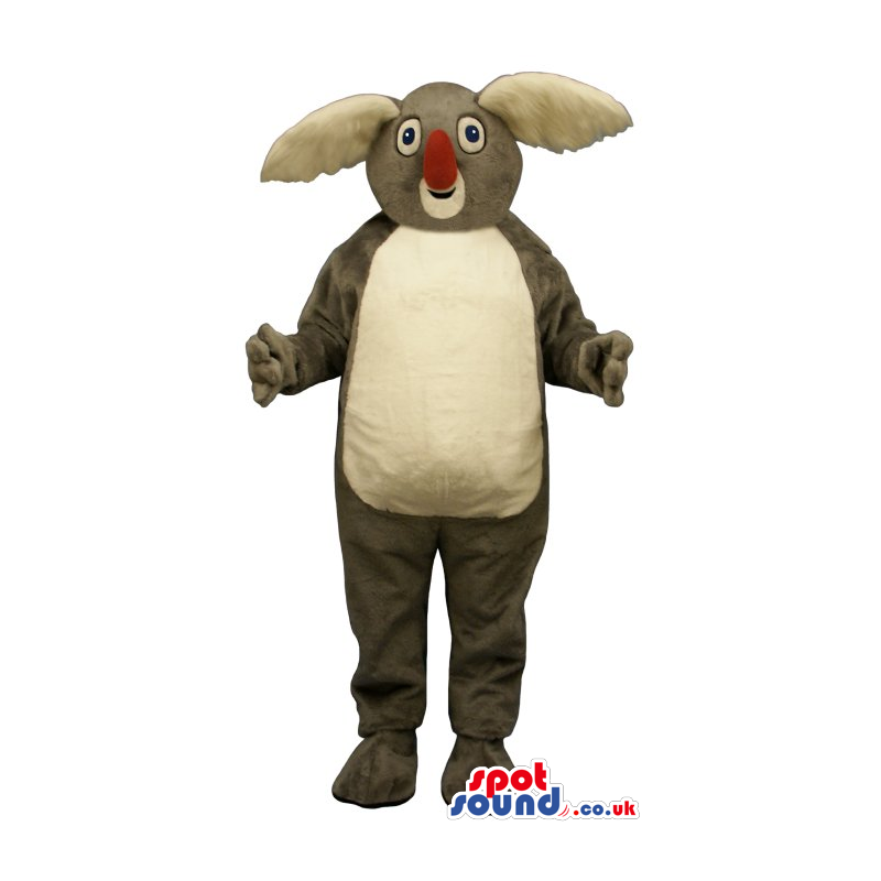 Grey Koala Animal Plush Mascot With A Big Red Nose - Custom