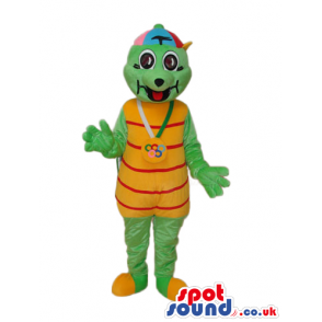 Olympic Games Green And Yellow Alligator Plush Mascot - Custom