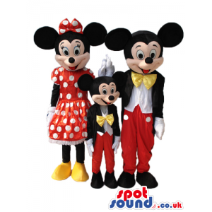 Mickey, Small Mickey And Minnie Mouse Disney Character Mascots