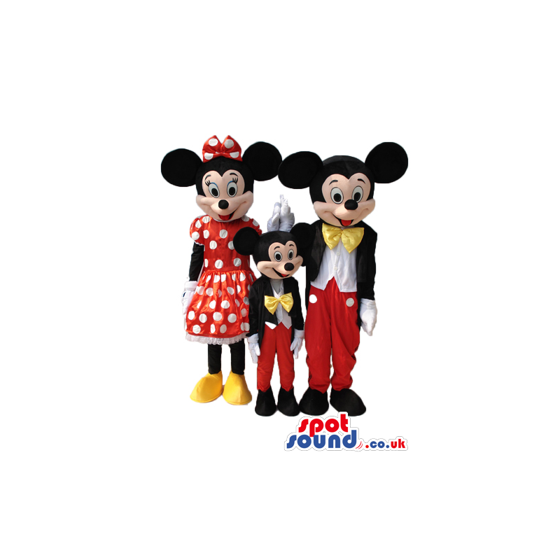 Mickey, Small Mickey And Minnie Mouse Disney Character Mascots