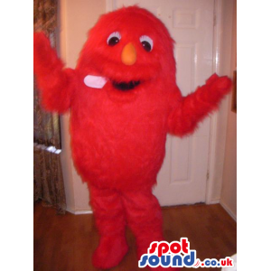 Hairy Red Monster Plush Mascot With An Orange Nose - Custom