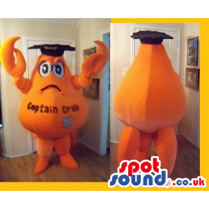 Customizable Orange Crab Sea Animal Plush Mascot With Text And