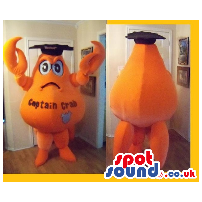 Customizable Orange Crab Sea Animal Plush Mascot With Text And