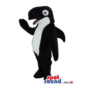 Customizable Black And White Orca Animal Mascot With Happy Face