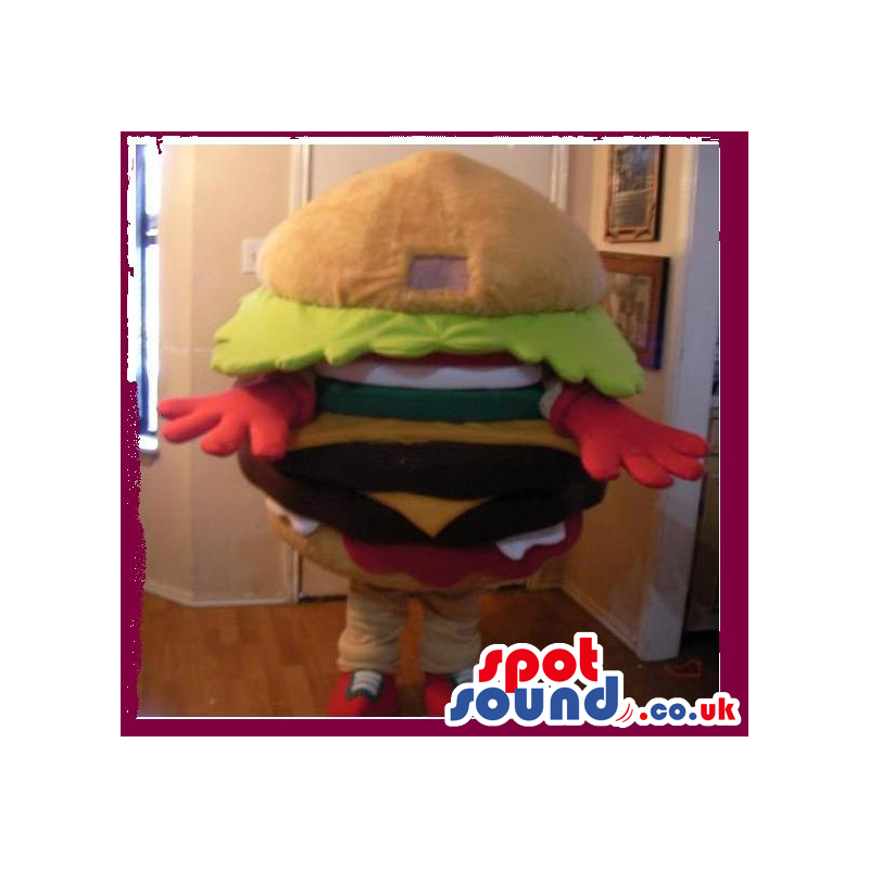 Customizable Burger Mascot With No Face And Many Ingredients -