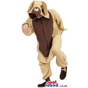 Fantastic Beige Dog Adult Costume With A Brown Belly. - Custom