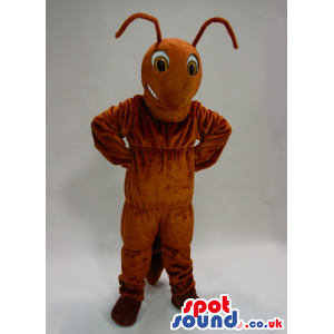 Customizable Brown Bug Ant Plush Mascot With Funny Smile -