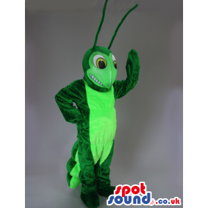 Flashy Green Bug Plush Mascot With A Funny Smile And Eyes -