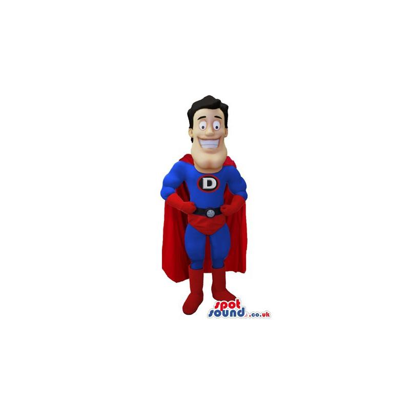 Funny Smiling Super man mascot costume - Custom Mascots