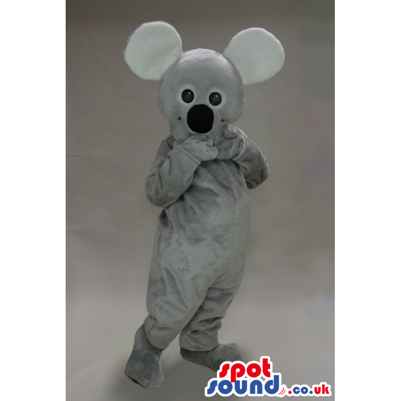 Cute Grey Koala Animal Plush Mascot With A Big Black Nose -