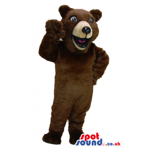 Cute Big Brown Bear Animal Plush Mascot With Fun Face - Custom