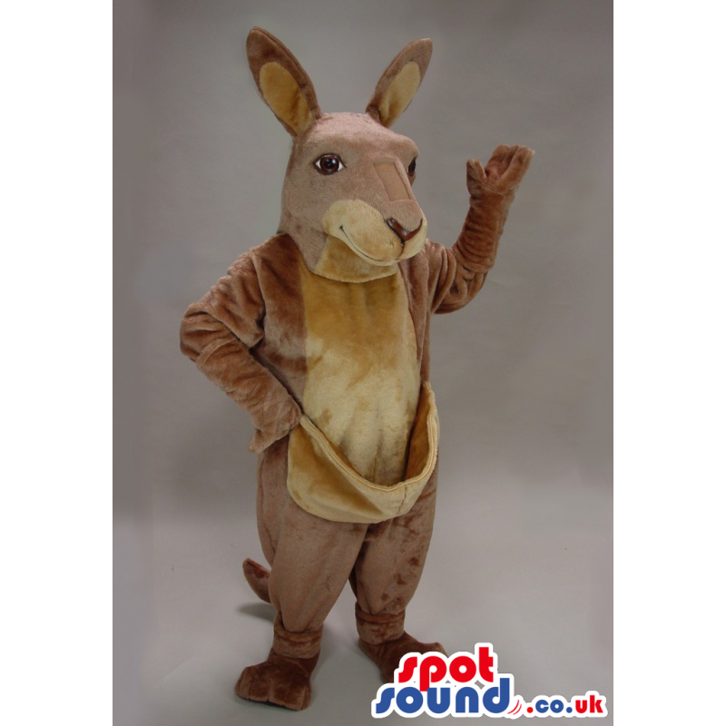 Buy Mascots Costumes in UK - All Beige Kangaroo Plush Animal Mascot With A  Pocket Sizes L (175-180CM)