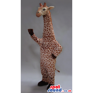 Great Brown Giraffe Animal Plush Mascot With A Pattern - Custom