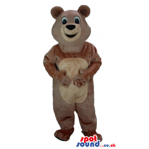 Cute Brown And Beige Bear Animal Plush Mascot With Round Ears -