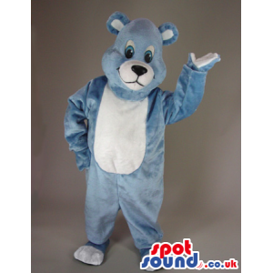 Blue And White Bear Animal Plush Mascot With Round Ears -