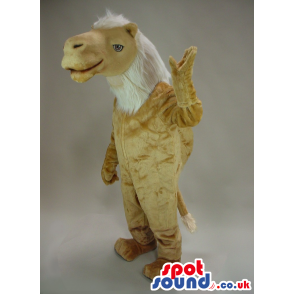 Brown Camel Plush Mascot With A White Neck And Hair - Custom