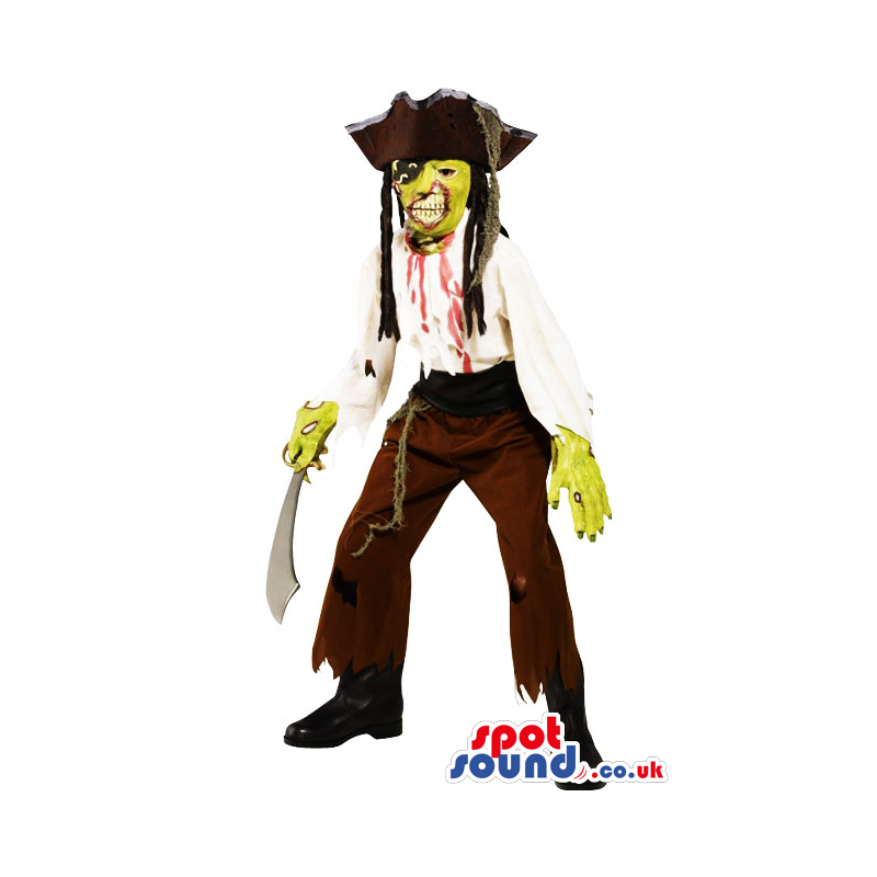 Fantastic Zombie Pirate Horror Adult Costume With A Sword -