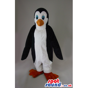 Cute Penguin Animal Plush Mascot With Blue Small Eyes - Custom