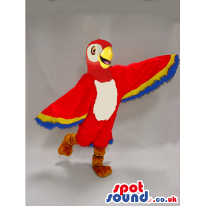 Red And Blue Parrot Bird Plush Mascot With Big Wings - Custom