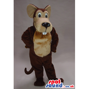 Dark Brown Mouse Animal Plush Mascot With Brown Belly - Custom