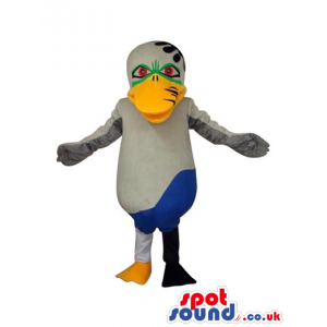 Cartoon Fantasy Blue And Grey Duck Bird Plush Mascot - Custom