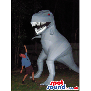 Grey Giant T-Rex Dinosaur Creature Air-Filled Mascot - Custom