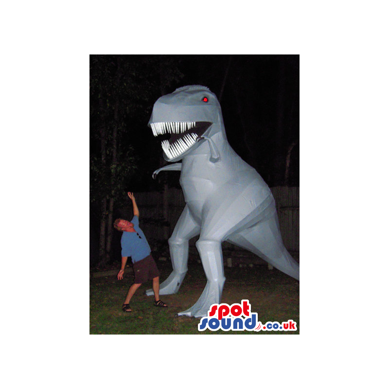 Grey Giant T-Rex Dinosaur Creature Air-Filled Mascot - Custom
