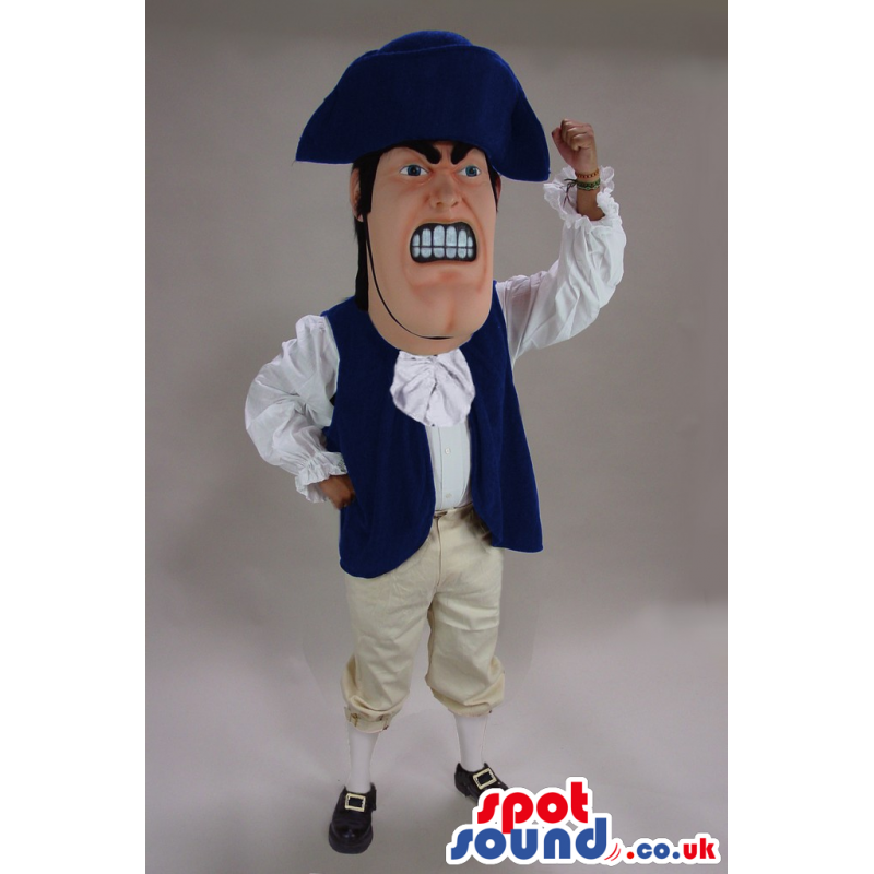French Revolution Character Mascot With Blue And White Clothes