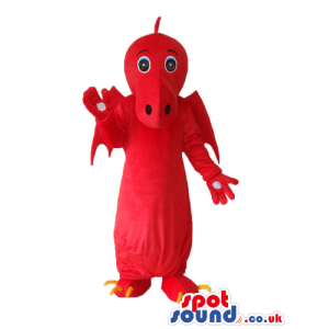 Fantasy Cute Red Dragon Plush Mascot With Red Wings - Custom