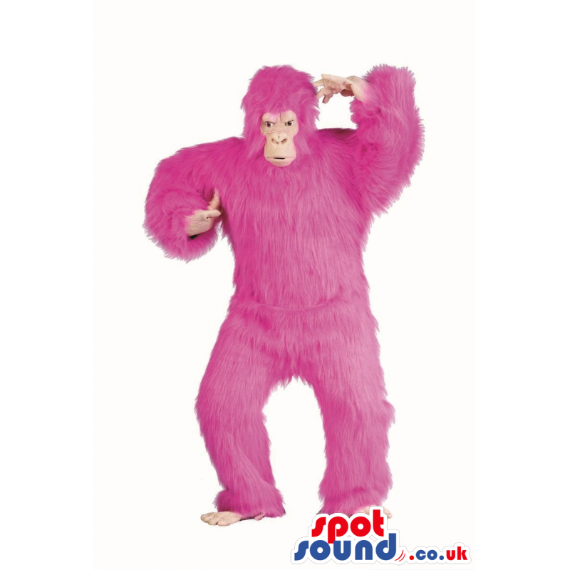 Flashy Pink Hairy Gorilla Plush Mascot Or Disguise - Custom