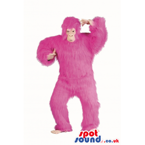 Flashy Pink Hairy Gorilla Plush Mascot Or Disguise - Custom