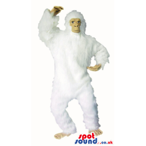 Flashy White Hairy Gorilla Plush Mascot Or Disguise - Custom