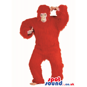 Flashy Red Hairy Gorilla Plush Mascot Or Disguise - Custom