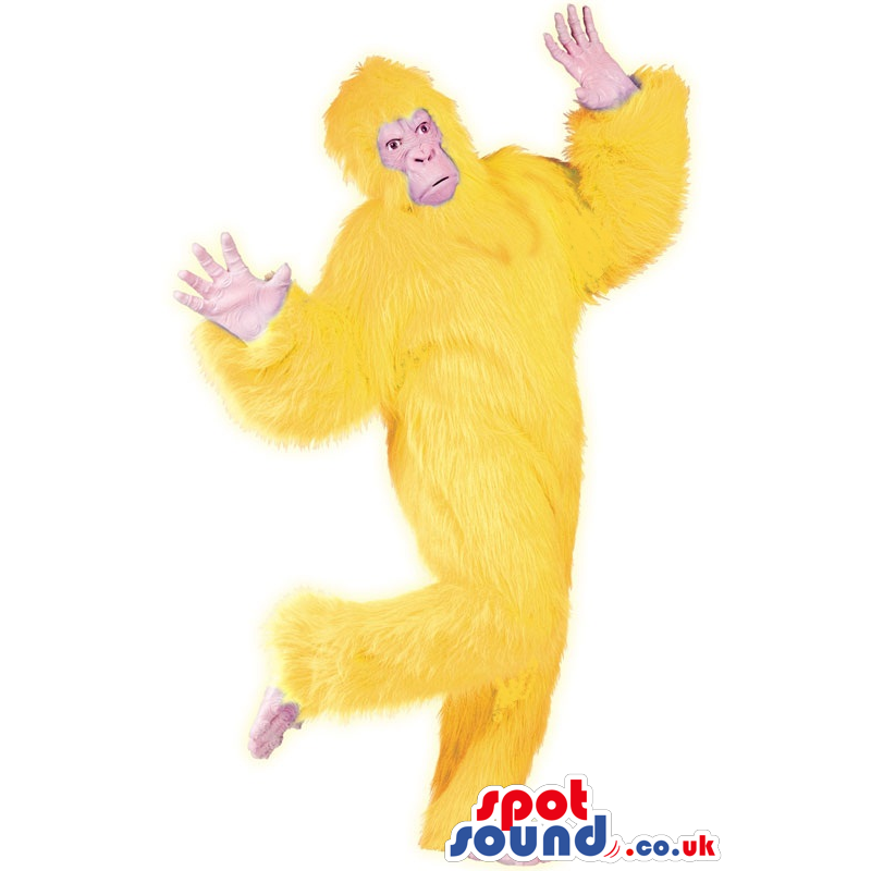 Flashy Yellow Hairy Gorilla Plush Mascot Or Disguise - Custom