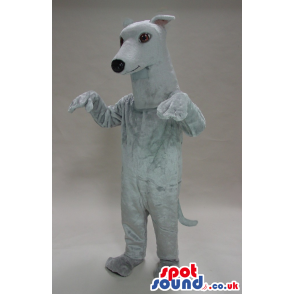 Customizable Big Grey Dog Plush Mascot With Long Neck - Custom